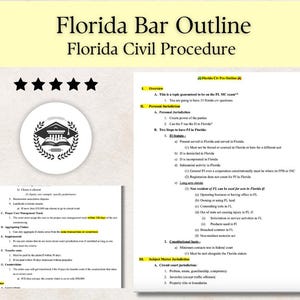 Florida Bar Examination Civil Procedure Outline - 2025/2026