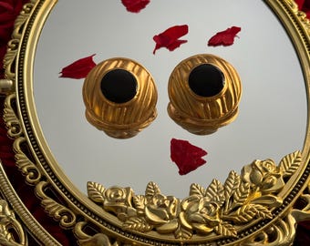 Clip unique sur boucles d'oreilles vintage anti-ternissement | Boucles d'oreilles dorées | Boucles d'oreilles classiques vintage surdimensionnées