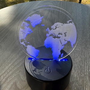 Mesmerizing Color Changing LED Night Light with Engraved Acrylic Art