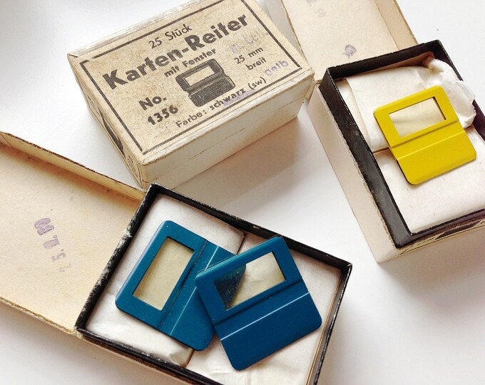 Vintage Metal File Divider Tabs Box of 25 Clips With Clear Etsy