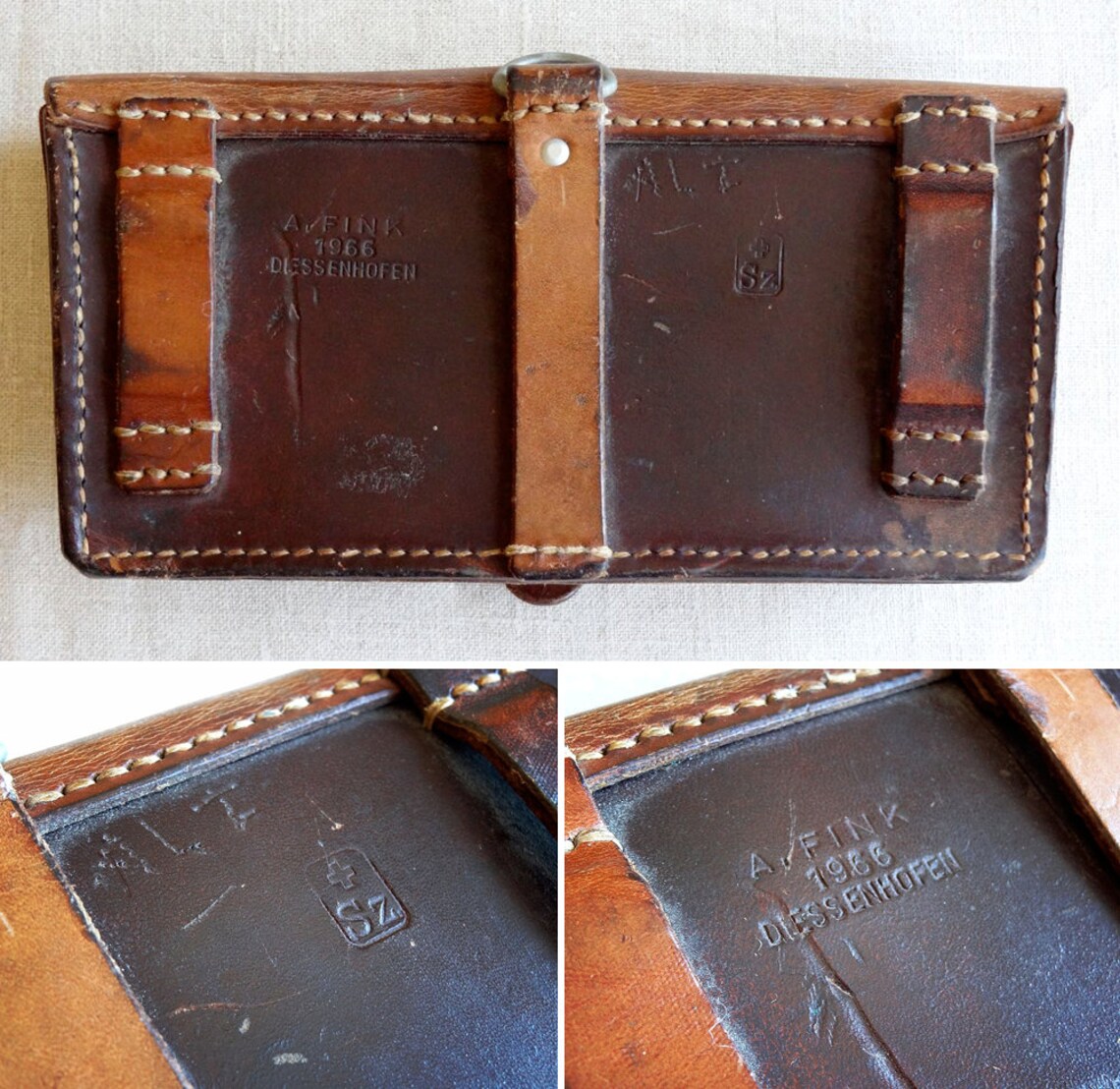 Vintage Swiss ammo pouch leather with belt loops great Etsy