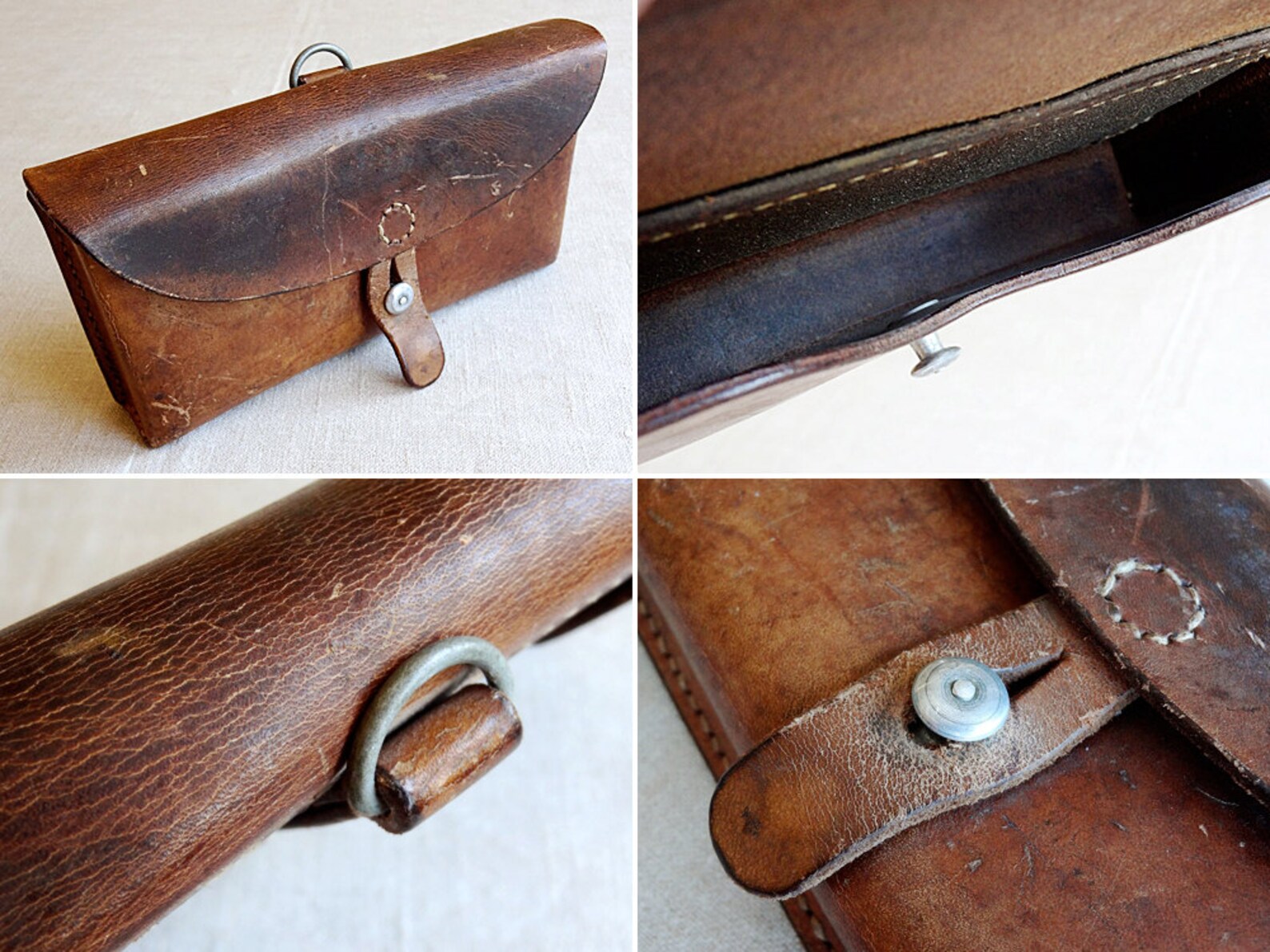 Vintage Swiss ammo pouch leather with belt loops great Etsy