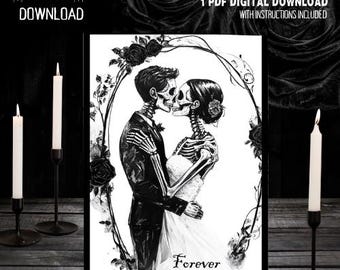Skeleton Couple Forever Card