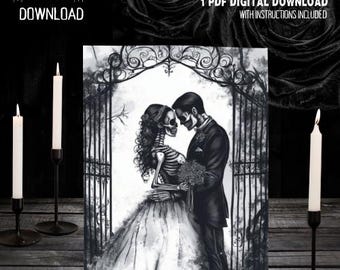 Skeleton Couple by Gate Card