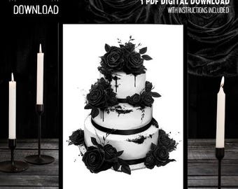 Goth Wedding Cake Card