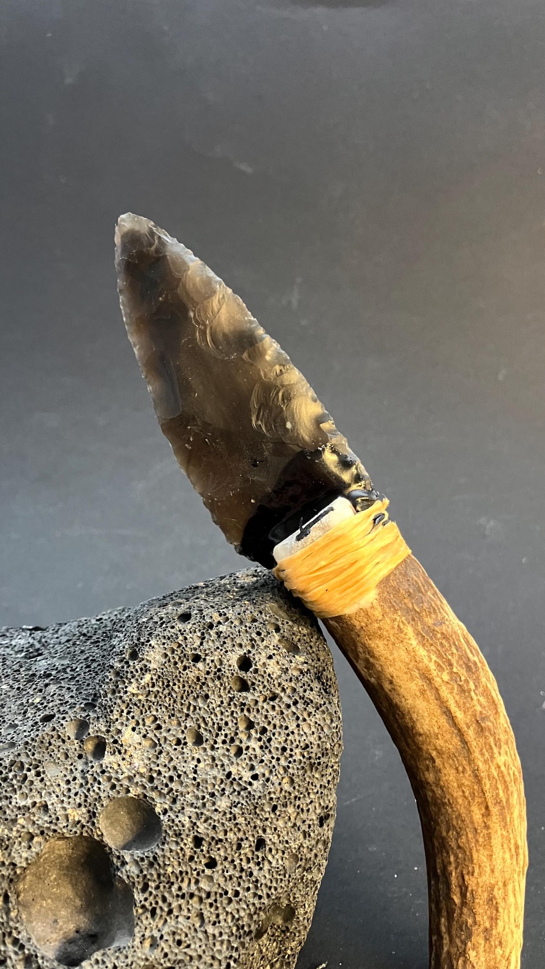 Stone Age Replica Antler Handle, Hand Knapped With Prehistoric ...