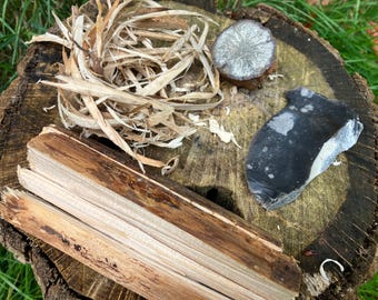 Stone Age Fire Starting Kit - Flint And Pyrite