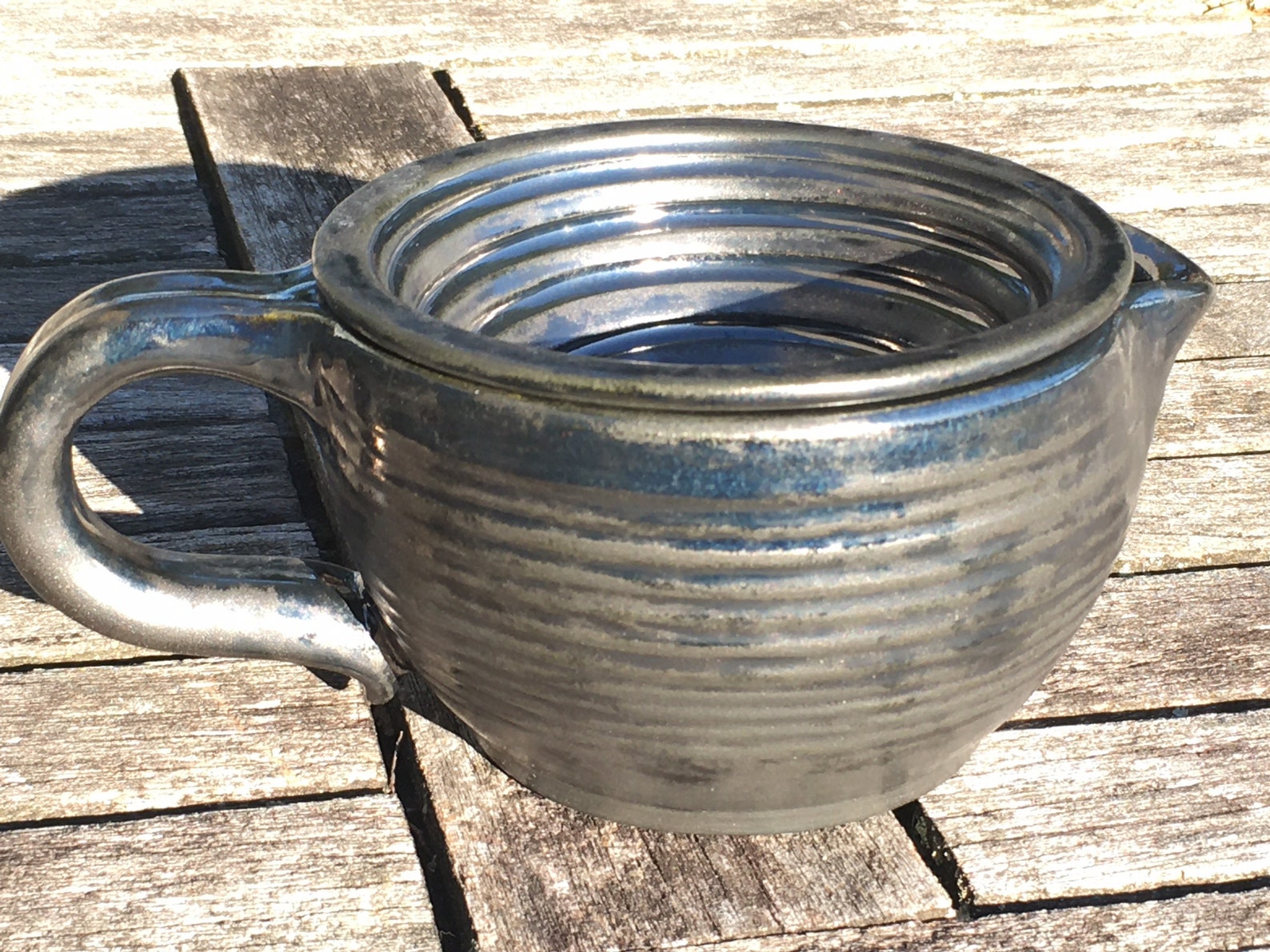 Shaving Scuttle All Antique Pewter Etsy