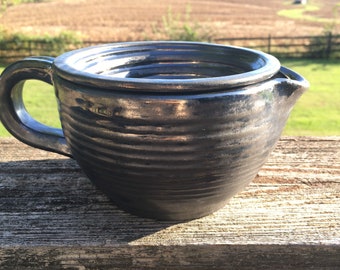 shaving scuttle, all antique pewter