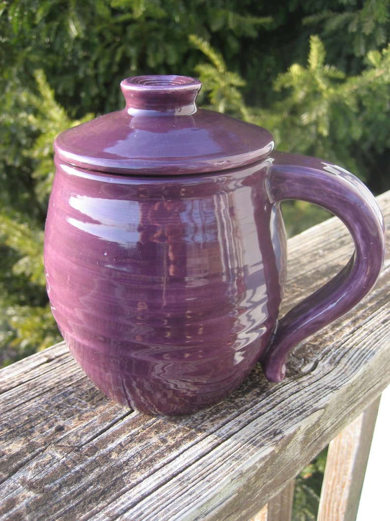 large covered mug, purple imagem 4