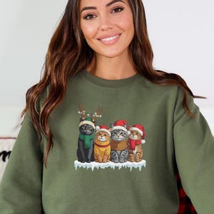 Cat Christmas Sweatshirt, Cat Lover Christmas Shirt, Meowy Christmas Shirt, Christmas Cat Mom Sweater, Catmas Gift for Christmas, Cat Shirts
