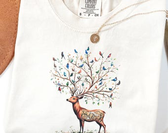 Respektera lokalbefolkningen Skogsdjur T-shirt Skogsdjur Forestcore Hoodie Granola Girl Shirt Cottagecore Sweatshirt Uggla Räv Björn Hjort