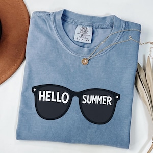 Comfort Colors Hello Summer Shirt: Beach Vibes Vacation Tee