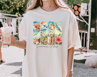 Comfort Colors® Summer Shirt, Trendy Shirt, Hello Summer Shirt, Best Gifts for Her, Beach Shirt, summer vibes shirt