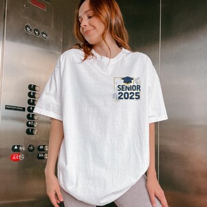 Senior 2025 Shirt Personalized Graduation T-Shirt, Custom Name Comfort Colors® Senior Sports Tee, Customized Senior Shirt