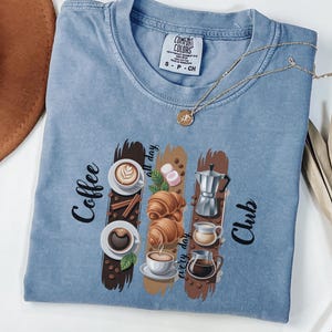 Coffee Club Shirt, Comfort Colors® Tee, Coffee Lover Gift, Retro Coffee Shirt, Coffee Club Tshirt, Foodie Shirt, Aesthetic Shirt, Trendy Tee