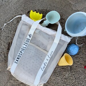 Sandspielzeug Tasche | Buddeltasche | Tasche für Spielzeug | Kinder Spielzeugbeutel | personalisierte Strandtasche | Obstbeutel | Netztasche