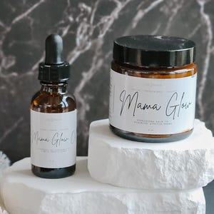 Mama Glow Stretch Mark Cream and Oil Natural Tallow Belly Butter for Pregnancy Postpartum Skincare Organic Herbal Belly Balm