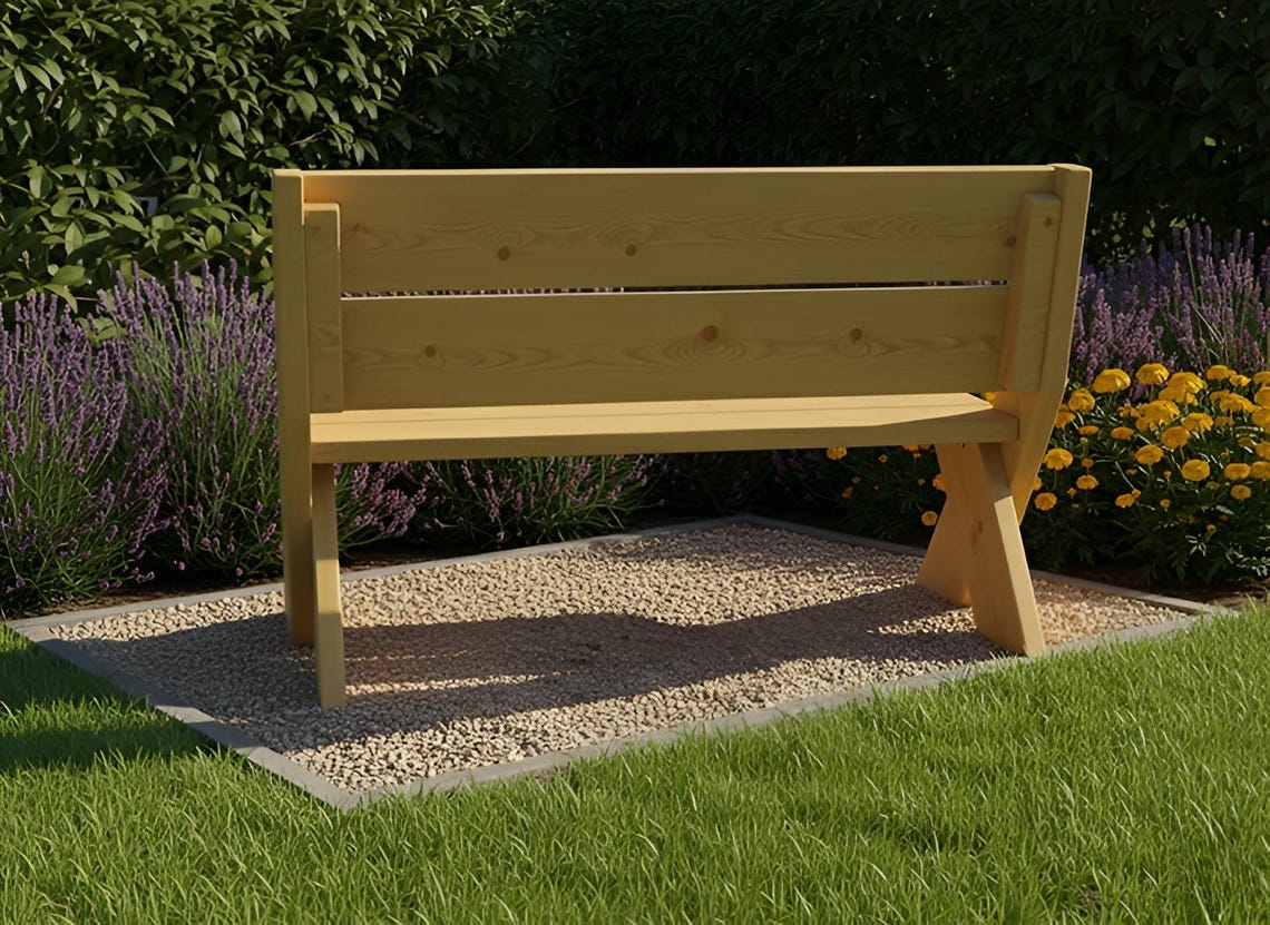 DIY Outdoor Garden Bench Build Plan: Simple Woodworking Project | PDF ...