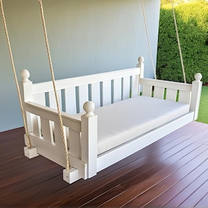 DIY Outdoor Porch swing bed build plan. Woodworking plan, Swing bed, Porch swing, Swing bench, Patio Swing bed, Patio furniture, PDF File