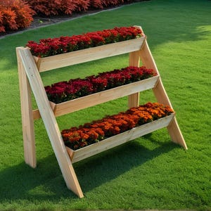 DIY drie niveaus verhoogde plantenbak, houtbewerkingsplan, plan groentebak, plantenbak buiten, plantenbak, houten plantenbak, pdf-bestand