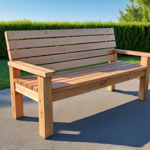 2x4 Wooden Bench Build Plan, Woodworking Plan, Outdoor bench plan, Patio Furniture, DIY Plan, Bench Plan, PDF File