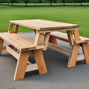 DIY Convertible Picnic Table Plans | Bench to Table Woodworking Build (PDF File)