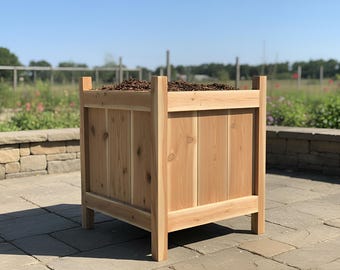 Planos para construir una jardinera cuadrada (hágalo usted mismo), proyecto de carpintería para jardín exterior, instrucciones en PDF de descarga instantánea