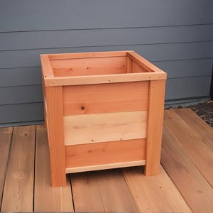 Cedar Planter Box Build Plan: DIY Square Large Flower Pot (PDF Download)