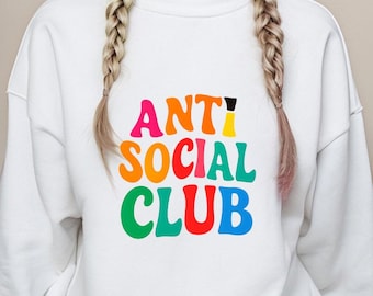 Anti Social Club SVG: Introvert Quote Cut File (Digital Download)