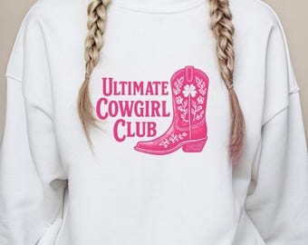 Cowgirl Club SVG: Western Rodeo Boot Graphic (Digital Download)