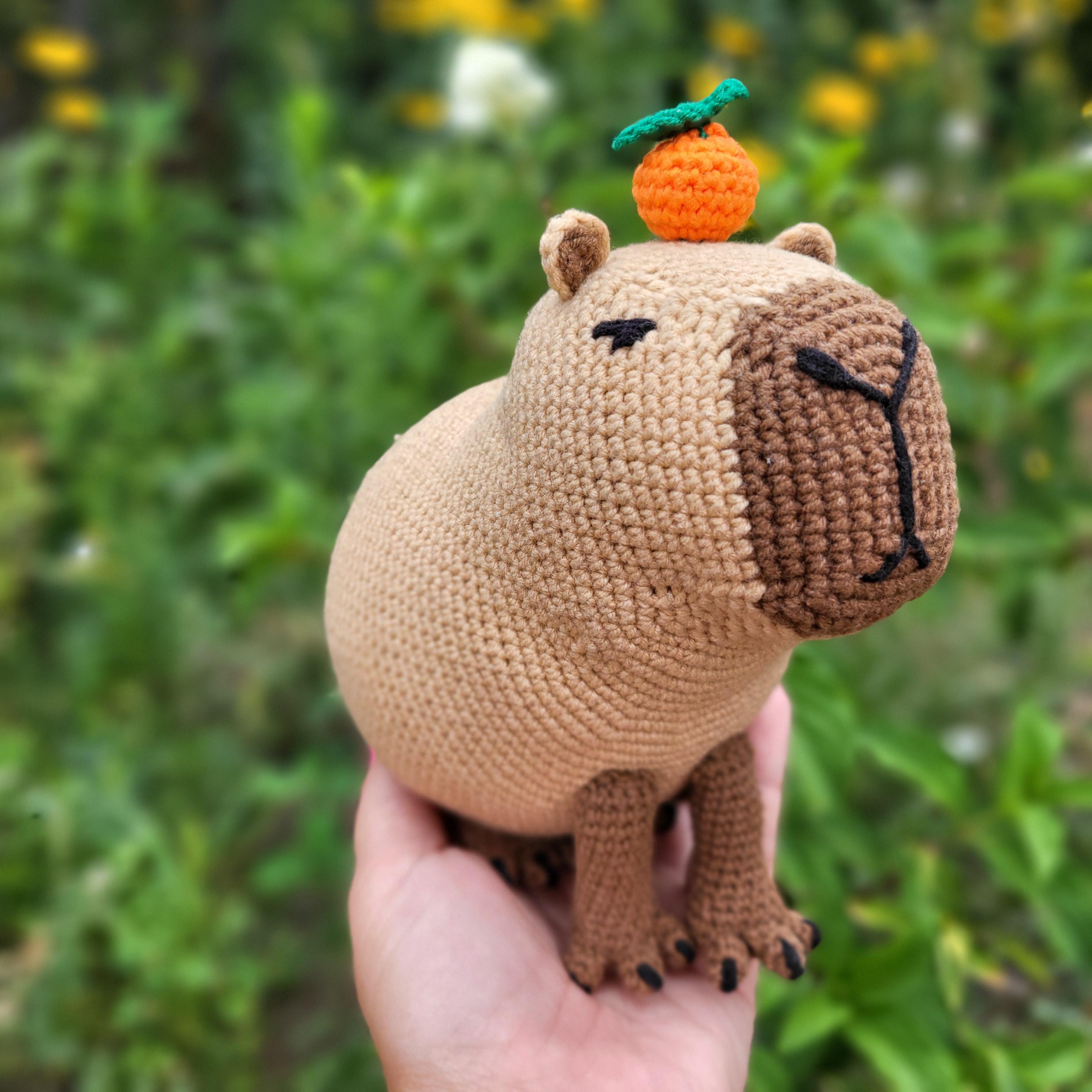 Peluche Capybara, 35 cm, con zaino per tartarughe, simpatico