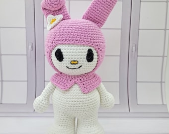 My Melody Häkelanleitung – Süßer Amigurumi Häschen PDF, Kawaii Plüschtier DIY, Sanrio-Inpiriertes handgemachtes Geschenk