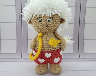 Made to order, Handmade Crochet Cupid Plush: Valentine's Day Angel Doll
