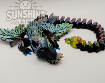 Drukowany w 3D smok Alicorn – przegubowa zabawka sensoryczna, 60 cm długości