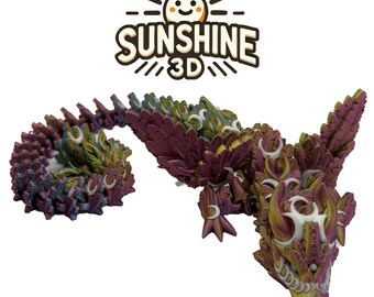 3D Gedruckter Monddrache - Gelenk-Fidget-Spielzeug, 60 cm lang