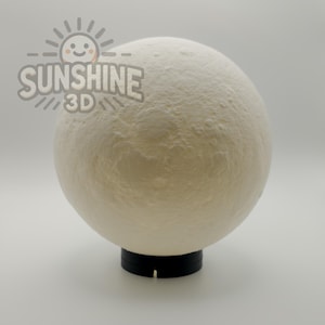 3D Printed Moon Lamp – Realistic Lunar Night Light, 6.5" Circumference, Unique Home Decor, Gift for Space Lovers