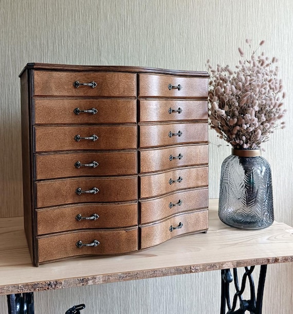Double-sided Floss storage drawers cabinet for cross-stitching and embroidery
