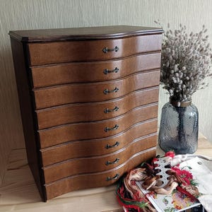 Thread Storage Drawers Chest for Stitchers. Embroidery Wooden Organizer ...