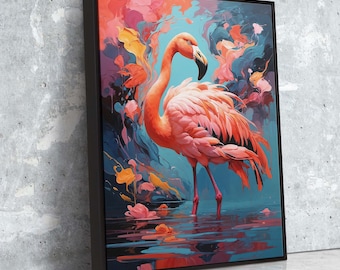 Vibrant Flamingo Canvas Print: Tropical Wildlife Wall Art