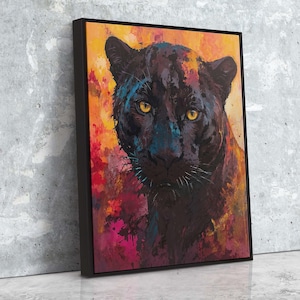 Black Panther Canvas Art – Bold Big Cat Wall Decor for Jungle or Modern Interiors