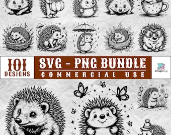 Cute Hedgehog SVG Woodland Hedgehog Forest Animal Cute Kawaii Nature Digital Cut File instant digital downloads