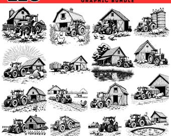 116 Barn Scene SVG Bundle instant digital downloads
