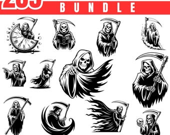 Sensenmann SVG Bundle 239 Dateien Schädel Tod Clipart sofortige digitale downloadsDS