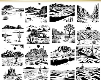 189 Desert Scene Graphic Bundle SVG & PNG Commercial Use Instant Digital Downloads