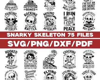 Funny Skeleton Sarcastic SVG Clipart, Halloween Humor (Digital Download)