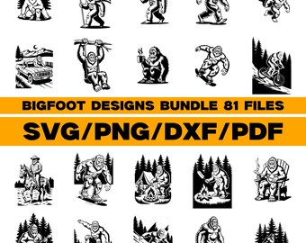 Bigfoot SVG Bundle – Sasquatch and Forest Designs for Cricut Instant Download