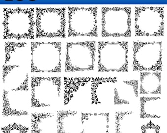 168 Celtic Knot Border SVG Bundle, Floral Frames and Corner Clipart, Ornamental PNG Commercial Use instant digital downloads