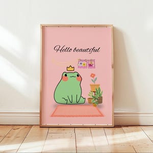 arte de pared de rana femenina, póster de rana rosa, póster de rana femenina, póster motivacional, arte de rana, póster de rana, póster de animales, póster rosa