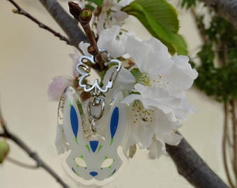 Blå kaninmask nyckelring